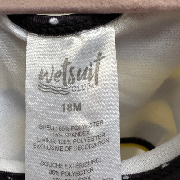NWOT Wetsuit Club 18M Black & Yellow Bumble Bee One piece Bathingsuit - Picture 4 of 5
